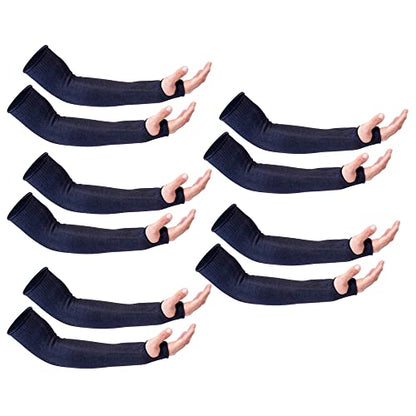 5 Pairs Protective Arm Sleeves, Level 5 Protection Cut Resistant Sleeve with Thumb Hole (Black) - color: 5 Pairs Cut Sleeves