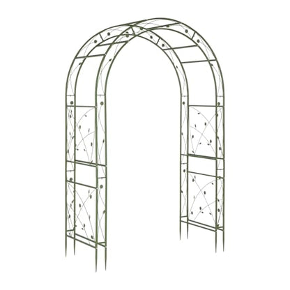 VINGLI Garden Arbor, Arch for Wedding Ceremony Party, Christmas Garden Decor Steel Garden Trellis for Plant Climbing, Pergola for Garden, Backyard, Lawn (Arch Top, Olive Green) - style: Arch Top, Olive Green