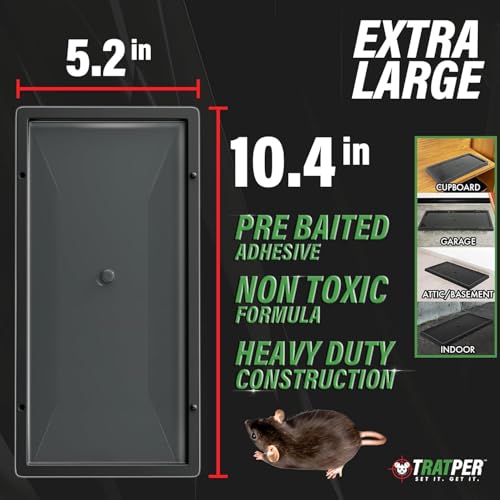 TRATPER Glue Traps for Mice,Rat,Mouse,Snake,Lizard,Insect. 20 Pack. Extra Strength,Pre-Baited Adhesive.Heavy Duty Plastic Tray.Non-Toxic,Chemical-Free Pest Control for Home. 20Pack - size: 20 Pack