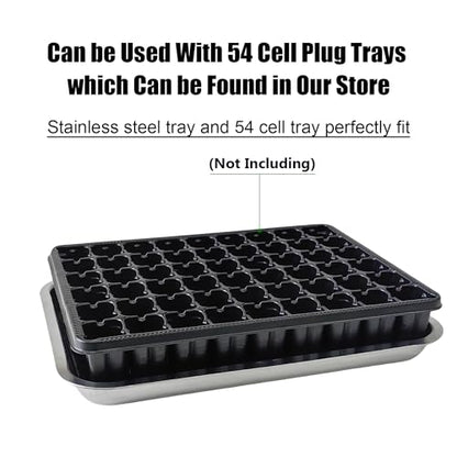 RooTrimmer Stainless Steel Plant Trays, 5 Pack Multi-Purpose Tray for Indoor Outdoor Plants, Seed Starting Tray for Potted Plants(11.6 inch×15.2 inch, 1.45" Height, 5-Pack) - size: Middle-5P