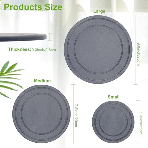 Diatomaceous Earth Plant Pot Saucers for Indoor & Outdoor, 2 Pack 10 inch, Round Plant Drip Trays, Plant Dish Pant Plate to Catch Water, Instant Drying Stone Drainage Tray - size: 10 inch