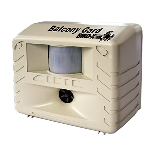Bird-X Balcony Gard, Ultrasonic Bird Preventer, Outdoor Bird Decoy with Motion-Sensor, Easy to Install, Covers up to 900 sq. ft., 15 to 25 kHz Frequency, 6.75" x 5.5" x 3.5" (Pack of 12) - size: Each (Pack of 12)