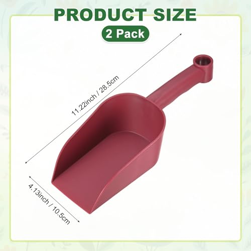 M METERXITY 2-Pack Garden Shovel Trowel Hand Shovels, 28.5cm/11.22 Inch Plastic Gardening Tools for Digging, Transplanting, Soil Loosening and Planting, Ergonomic Handle [Wine Red] - color: Wine Red, size: Medium