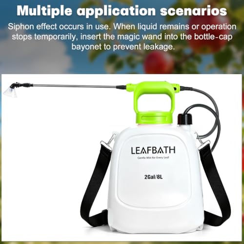 2 Gallon Battery Powered Backpack Sprayer - Rechargeable Electric Garden Sprayer, Comes with an Extra 10FT Hose, 2 Speed Modes, 6 Nozzles, Telescopic Wand, Backpack & Shoulder Sprayer for Lawn Yard - color: Green-White