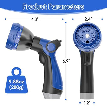 SPECILITE 8 Patterns Garden Hose Nozzle Sprayer with Thumb Control On/Off