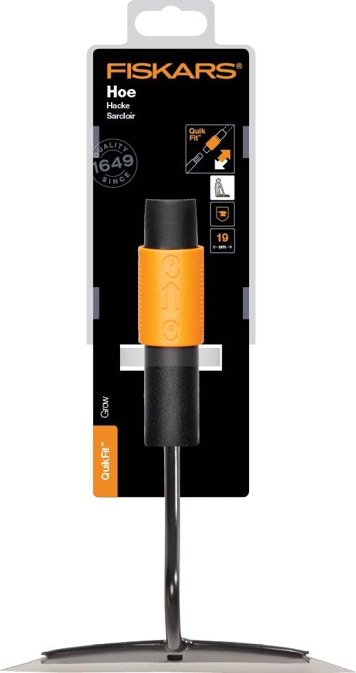 Fiskars QuikFit Hoe, Tool Head, Length: 25 cm, Width: 18.5 cm, Steel Head, Black/Orange, 1000677 - style: Hoe