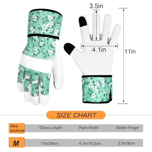 Leather Gardening Gloves for Women Garden Gloves Thorn Proof Touch Screen Design Heavy Duty Working Yard Gloves - color: Colore
