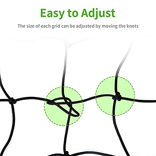 iPower 3x3FT Elastic Trellis Netting, Heavy-Duty Plant Net with Hooks, Flexible Hydroponics Support for Indoor Plants, Gardening, Vegetables, Black