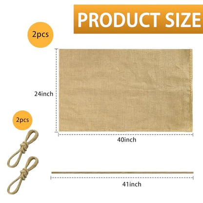 2 Pcs Burlap Winter Plant Cover Bags,40"x 24" Frost Cloth Freeze Protection - color: 24x40in-2pcs