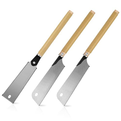 Auto Dynasty 3pcs Japanese Handsaw Set, Double-Edged w/Non-Slip Handle - style: 3pcs Japanese saw