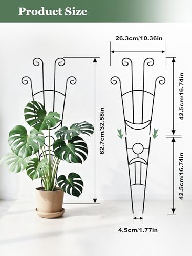 2 Pcs Tall Indoor Trellis, 33in Small Potted Climbing Trellis, Black - color: Black
