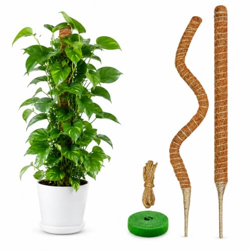 2 Pack 28'' Moss Pole for Monstera, Bendable Coco Coir Plant Support Stakes - size: 2 Pack ( 28-Inch)