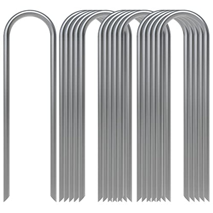 AAGUT U Shaped Garden Stakes 6 Inch, Galvanized Landscape Staples for Tube - size: 6" x 16 Pcs