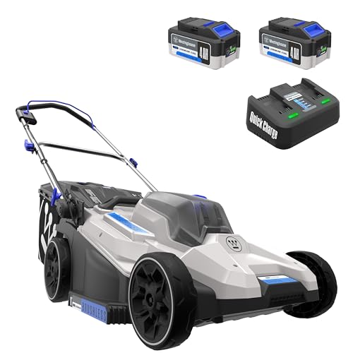 Westinghouse 40V 18 Inch Brushless Cordless (Push) Lawn Mower, 6 Height Positions, 2 4.0Ah Batteries and Charger Included - style: 40V 18" Mower