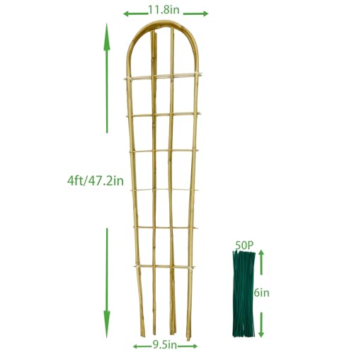 Bamboo Trellis,U-Shape Bamboo Trellis,4Feet,3pack,for Climbing Plants Outdoor Bamboo,for,Climbing Plants,Tomato, Vegetables,Flowers, Beans, Cucumber,Indoor Potted Climb Plants - style: U-Shape,4Ft,3Pack