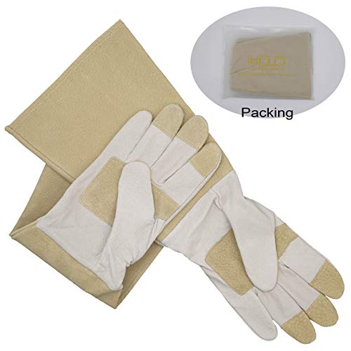 HANDLANDY Bundle - 2 Pairs: Rose Pruning Long Gardening Gloves, Ladies Heavy Duty Yard Work Gloves - Beige, Khaki, Medium