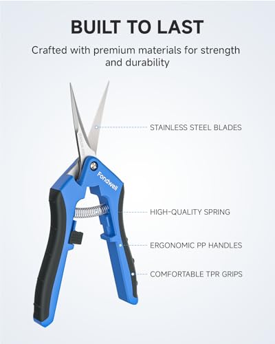Fondwell 6.5" Small Pruning Shears for Gardening, Plant Trimming Scissors