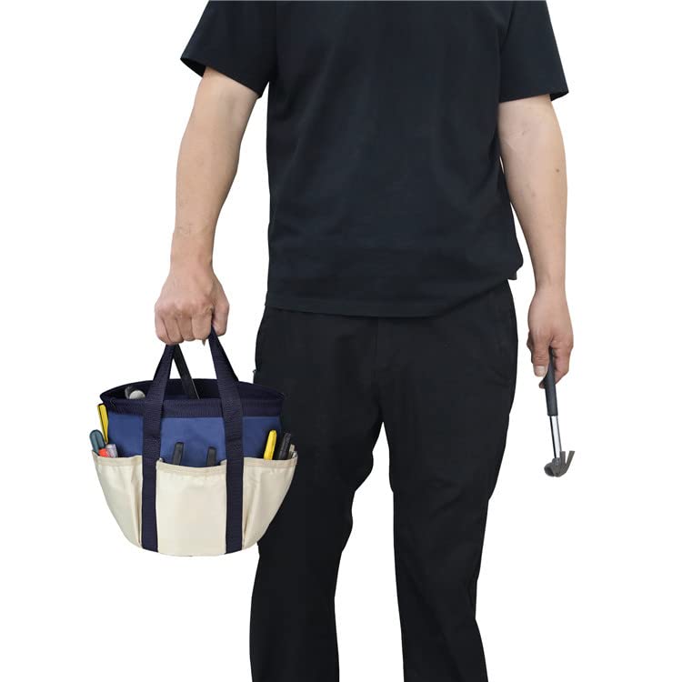 Multifunction Garden Tools Bucket Bag with Pockets Bucket Tool Organizer Gardening Organizer Tote Garden Harvest Bucket Bag Vegetables Picking Bag (Blue) - color: Blue