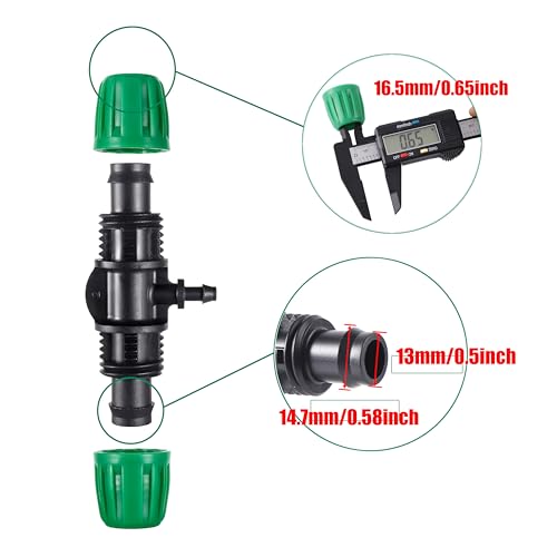 10 Pcs 1/2" to 1/4" Barbed Drip Irrigation Fittings Tee Connector - size: 1/2 to 1/4 inch 3-Way