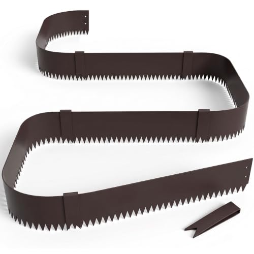 20ft. 40" L × 8" H Metal Landscape Edging, 6 Pack Garden Border - color: Brown, size: 8 Inch
