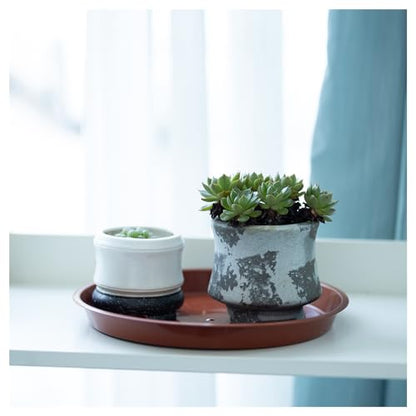 4 Pack 10 Inch Terracotta Plant Saucers Drip Trays - color: Terracotta, size: 10 Inch