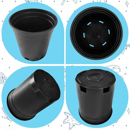 Pots for Plants 1 Gallon 10Pcs 6 inch Flexible Plastic Nursery Pot