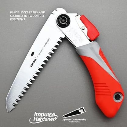 TONMA 5" Pocket Folding Saw, Made in Korea, 130mm Medium Teeth - size: 5 inches (130mm)