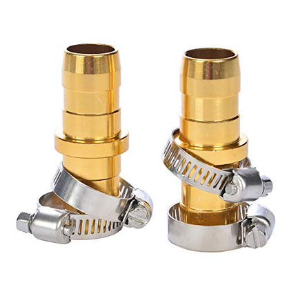 2 Pack Garden Hose Connector Repair Mender Kit with Stainless Clamp,Fits 3/4"-5/8" Water Hose Repair Fitting - size: 2-Set