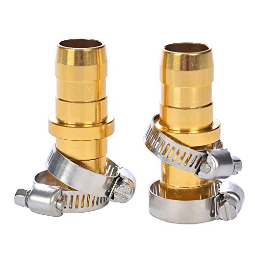 2 Pack Garden Hose Connector Repair Mender Kit with Stainless Clamp,Fits 3/4"-5/8" Water Hose Repair Fitting - size: 2-Set