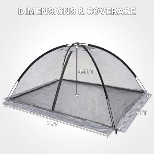 Heavy Duty Nylon Pond Cover Net 13x17 FT - Zippered Dome Mesh - size: 5x7FT