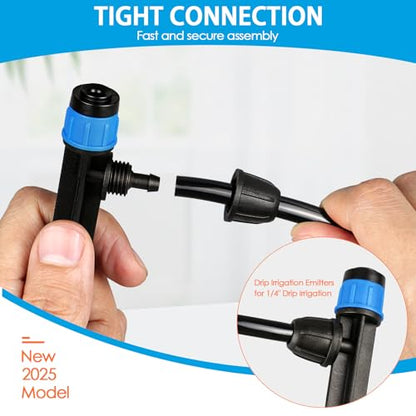 Gardrip 25 Pieces Drip Emitters Fan Shape with Stake for 1/4" Irrigation Tubing: Adjustable 360 Degree Water Flow Irrigation Universal Vortex Sprayer On 5" Stake Drip Pipe Sprinklers Fittings - color: Blue 360 Degree Vortex Emitter-25 Pcs