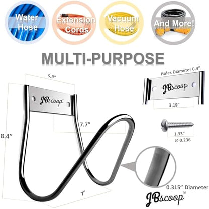 JBscoop Garden Hose Holder Stainless Steel Small Wall Mount Garden Hose Hook, Ideal for Water, Air, Hydraulic Hose, Ropes, Extension Cords Heavy Duty & Rust Proof Large Set of 1 - size: 100 Feet