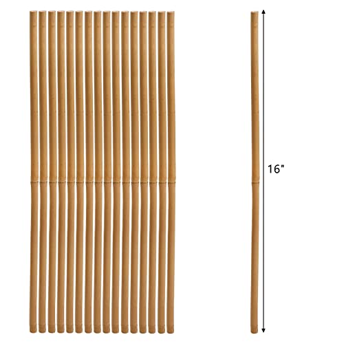 Frcctre 60 Pack 16 Inch Bamboo Plant Stakes, Natural Garden Sticks for Plant Indoor and Outdoor Gardening Plants Support Climbing Stakes for Tomatoes, Beans, Potted Plants