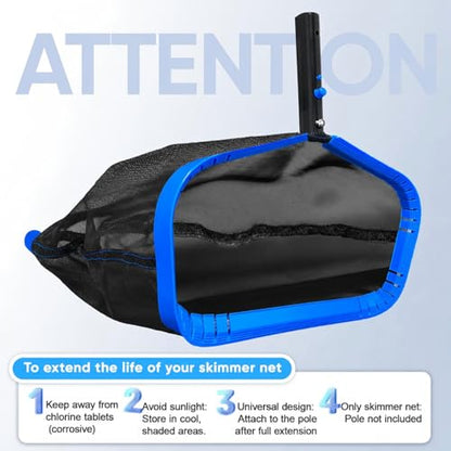 Pool Skimmer Net Leaf Rake for Above Ground Pool, 17.5 Inch(No Pole) - size: 17.5