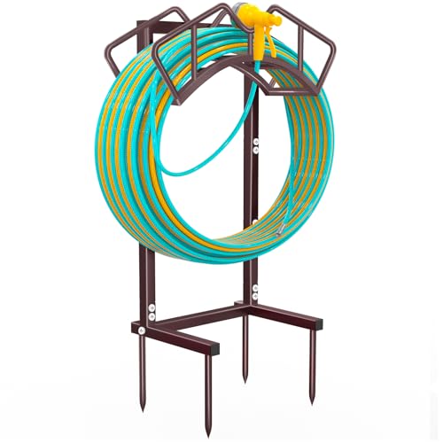 Qatsrin Super Stable Garden Hose Holder, Water Hose Reel holds 160ft Bronze - color: Bronze