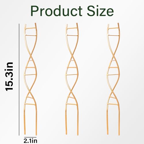 Yohsnor 3PCS DNA Plant Trellis Indoor & Outdoor,Metal Trellis for Pots - color: Gold