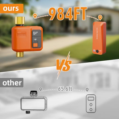 WiFi Water Timer for Garden Hose, Smart Sprinkler Timer with 984ft Long Range, Strong Wall Penetration, APP & Remote Control, Voice Control, Rain Delay, Manual Mode, Watering System - size: 1 Outlet- Brass