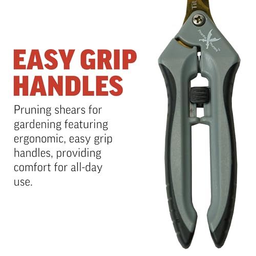 Piranha Pruner Trimming Scissors Garden Shears, Plant Trimmers, Gardening Hand Tools, Straight Titanium Blade