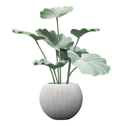 11.8" H x 14.5" Dia Large Round Plastic Planter Pot with Drainage & Plug - color: Mediterranean Beige