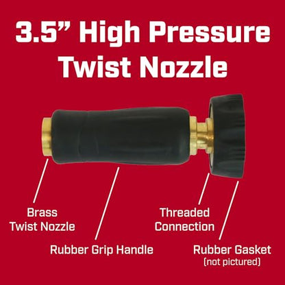 Chapin 6-9476: High Pressure 3.5-inch Brass Twist Hose Nozzle, Heavy-Duty Adjustable Garden Hose Nozzle, Gardening, Watering and Irrigation, Outdoor Cleaning, Set of 2 - style: 2-Pack