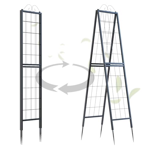 Zhongma Metal Garden A-Frame Trellises Heavy Duty Plant Support 77" H - size: 16"x 77"H A-Frame