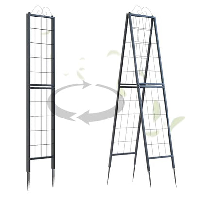 Zhongma Metal Garden A-Frame Trellises Heavy Duty Plant Support 77" H - size: 16"x 77"H A-Frame
