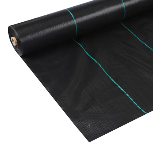 6ftx100ft Heavy Duty Weed Barrier Landscape Fabric – Durable Woven Driveway Garden Cloth for Weed Control, Ground Cover, Landscaping – Long-Lasting Geotextile Fabric – 3.2oz