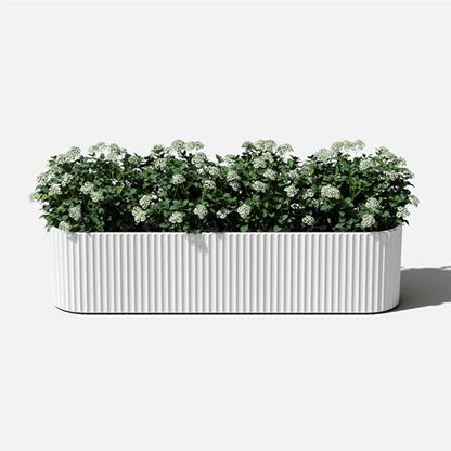Veradek Demi Series Window Box Planter - Round Outdoor Planter - color: White, size: 36 inch