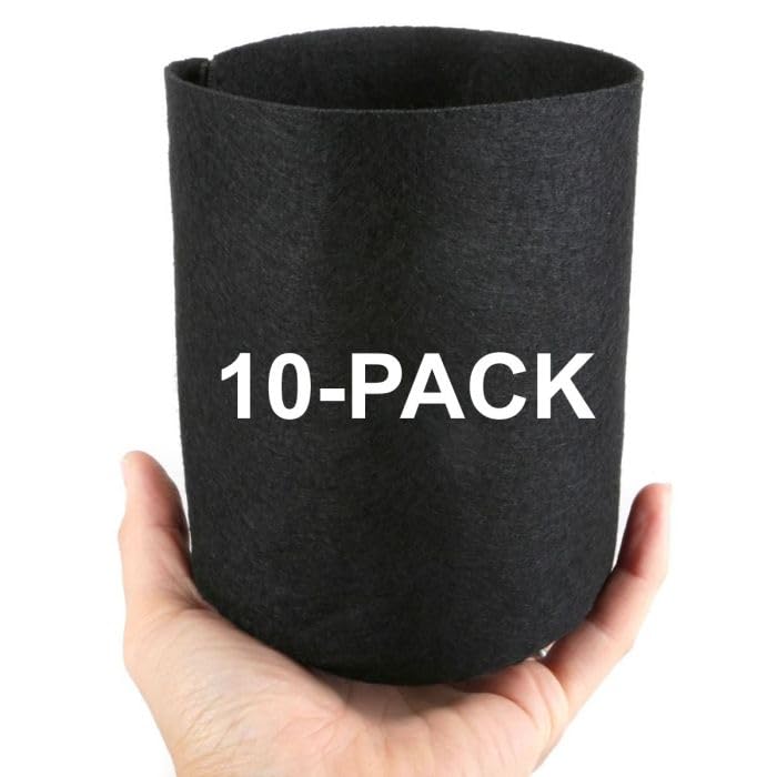 247Garden 10-Pack 1/2 Gallon Aeration Fabric Pot/Plant Grow Bag (Black 6H x 5D) - color: Black, size: 1/2 Gallon (10-pack)