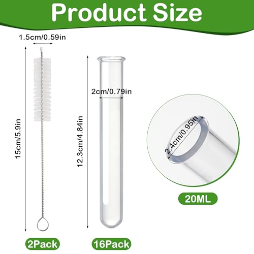 Test Tubes for Plants 16 Pack 20ml Acrylic Tubes
