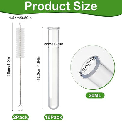 Test Tubes for Plants 16 Pack 20ml Acrylic Tubes