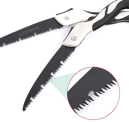 Folding Saw with Rubber Handle, 24.8 Inch Manganese Steel SK-5 Blade Pruning Saw for Hunting, Gardening, Camping and Trimming (blade 29cm) - size: blade 29cm