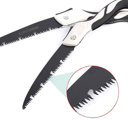 Folding Saw with Rubber Handle, 24.8 Inch Manganese Steel SK-5 Blade Pruning Saw for Hunting, Gardening, Camping and Trimming (blade 29cm) - size: blade 29cm