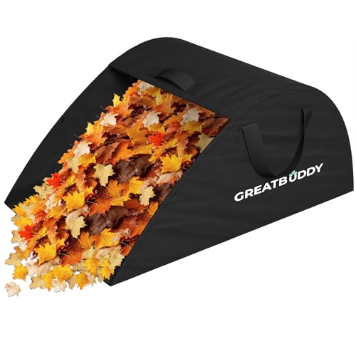 GreatBuddy Leaf Collector, Portable Lawn Bag, 26 Gallon Yard Waste Bag Oxford Fabric for Garden, Reusable Heavy Duty Dustpan Bag with Handles, Leaf Cleanup Tools for Debris, Grass and Trash - size: 26gal-1 pack, style: Dust-Pan